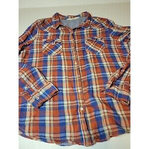VTG VANILLA‎ STAR Western Pearl Snap Plaid Rodeo Sz XL